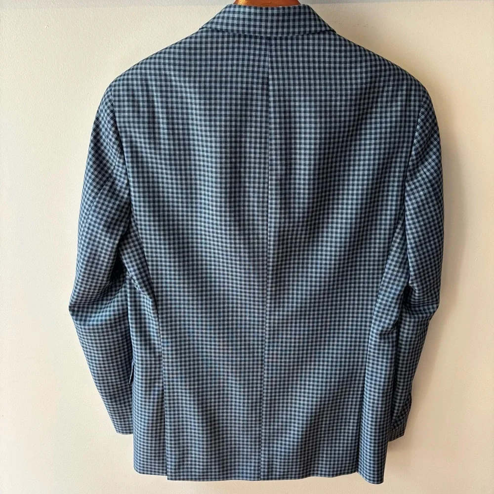 Michael Kors Navy Checkered Blazer size 38R